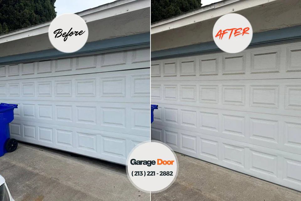 Before and after: garage door repair Tahlequah, OK